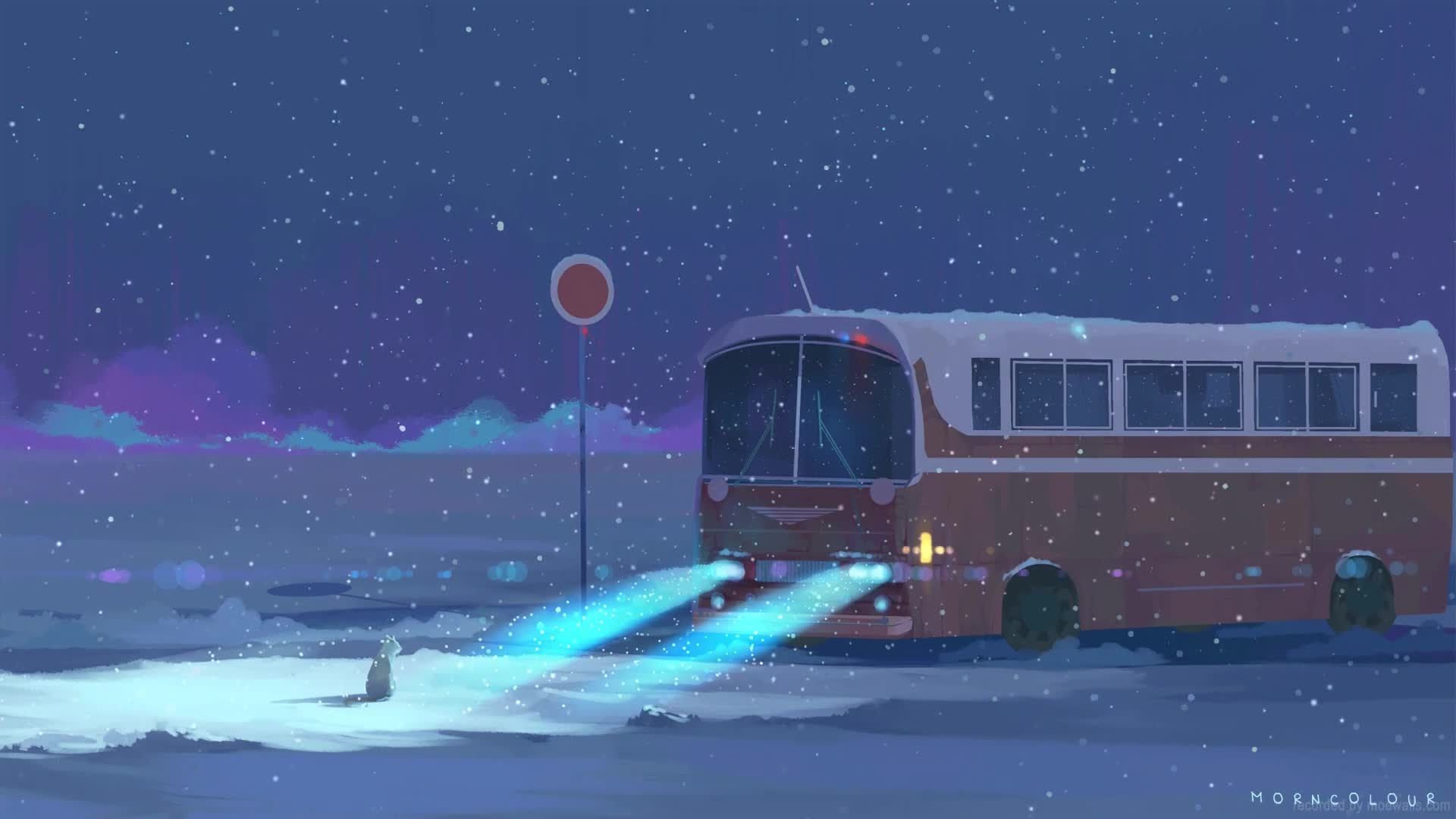 Bus d'hiver pixel